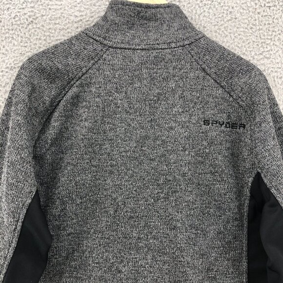 Spyder Sweatshirt Men Medium Gray 1/4 Zip Pullover Mock Neck Fleece Tech Sport - Picture 4 of 10